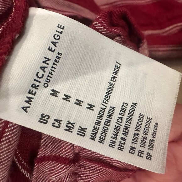 AMERICAN EAGLE WOMENS BURGUNDY RED PULL ON WIDE LEG PANTS MEDIUM - Picture 8 of 9